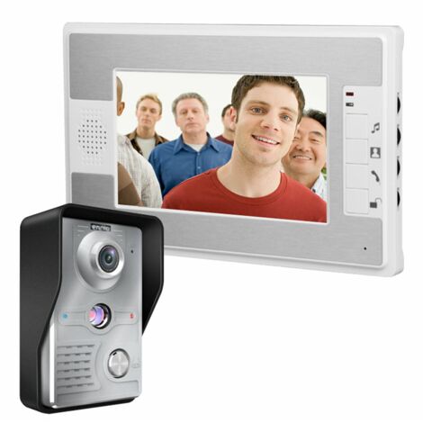 Rosvola – Sonnette vidéo filaire 7 pouces – Interphone avec écran TFT – Vision nocturne – Système d'accès à distance – Installation murale facile - 100-240VUK
