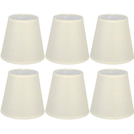 Rosvola – Abat-jour de remplacement en tissu crème – Lot de 6 pièces pour lustre mural E14 – Métal, tissu, PVC – Installation facile