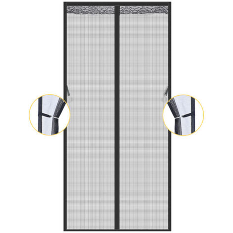 Moustiquaire Porte Fenêtre Magnétique 70x210cm Rideau Porte Anti Mouche Insecte Moustiquaire Aimantée Bande Adhésive Fermeture Automatique Maille (1/4)
