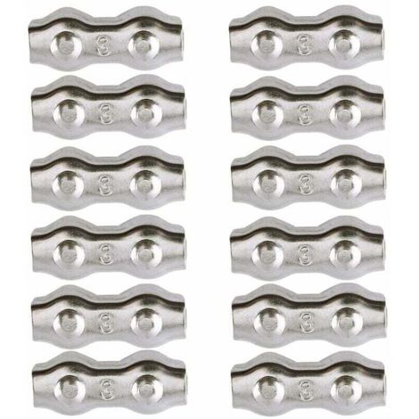 Ugreat – Serre-câble en acier inoxydable 304 – Lot de 12 pinces pour câbles métalliques de 2mm – Capacité de charge élevée – Applications industrielles et maritimes (1/5)