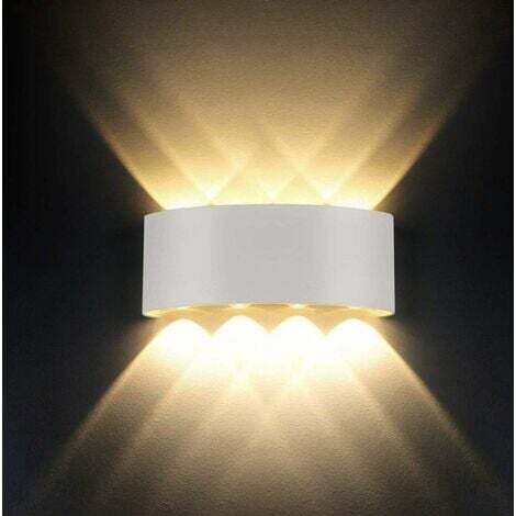 Enowelir Applique Murale LED 8W Blanc Chaud 3000k Aluminium Moderne pour Salon Chambre Couloir Escalier Cuisine Salle à Manger (Blanc Chaud-8w) [Classe énergétique F]