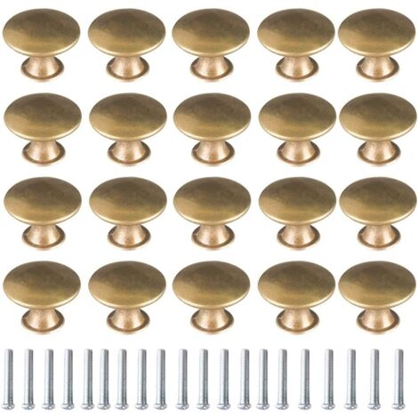 Aimoonsa – Bouton de meuble vintage en laiton 20 pièces – Poignée champignon 30x21mm – Pour tiroirs et armoires – Finition lisse et rétro