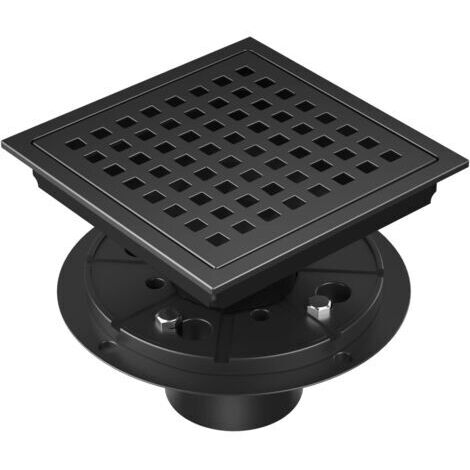 Sollbry – Drain de douche carré 6 pouces – Acier inoxydable 304 – Sortie centrale 2 pouces – Débit élevé – Hauteur réglable – Facile à nettoyer (1/5)