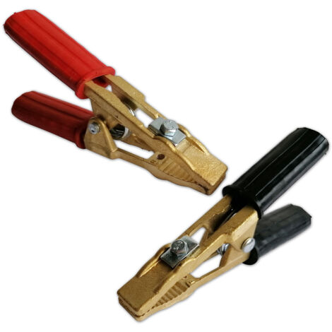 Lot de 2 pinces de démarrage 300A – Laiton – Connexion rapide pour batteries – Conductivité optimale pour démarrage véhicule