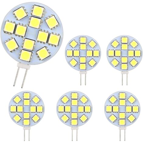 Lot de 10 Ampoules LED G4 DC 12V Non Dimmables Blanc 6000K Remplacement pour Ampoules Halogènes 20W pour Cuisine Camping-Car RV Remorque Bateau