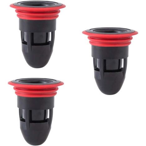 Sollbry – Siphon de sol anti-odeur pour douche – Sans filtre – Déodorant et anti-retour – Drain de sol pour salle de bain et cuisine – Lot de 3 pièces noir