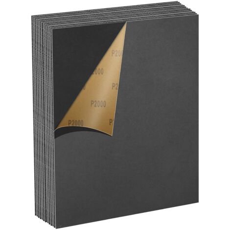 Set de Papier Abrasif 2000 Grains, 13 Pièces 23 x 28cm Papier Abrasif Résistant à l'Eau pour Voitures Métaux Murs Bois Meubles, Polissage Humide et Sec Papier de Verre (1/5)