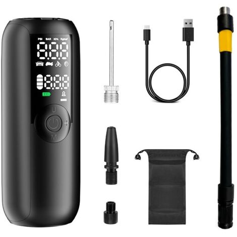 Gonfleur Pneus Voiture,150PSI Pompe a Velo,Compresseur Air Portatif pour Voiture, Vlo, Arrt Automatique avec Valve (1/5)