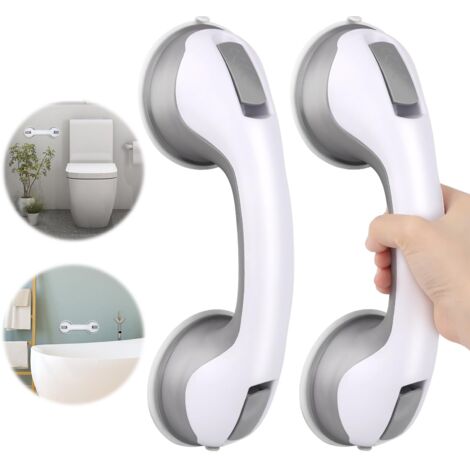 2 PCS Poignée Ventouse, Ventouse de Poignée Douche Poignee Securite Salle de Bain, Sans Perçage, Barre de Maintien Douche pour Personnes Âgées, Handicapés (1/5)