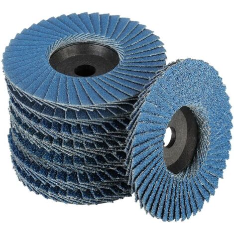 Lot de 8 disques abrasifs lamelles,Disques abrasifs lamelles, 76 mm x 10 mm Grain 40/60/80/120, pour mtal, acier et bois, Recouvert de Disques lamelles Disques abrasifs,bleu (1/5)