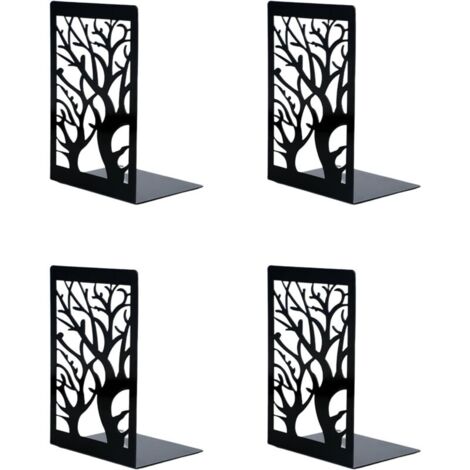 Serre livre,Lot de 4 Serres Livres en Mtal,Organisateur Livres pour tagres, Anti-Rayures et Antidrapant Presse Livre Noir pour Enfant, Bureau,Salon et Salle D\'tude,cole,Librairie et Bibliothque (1/5)
