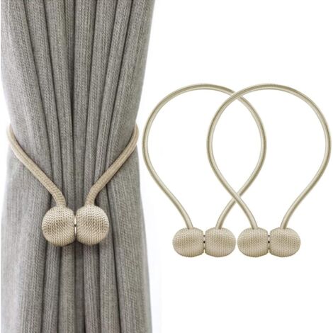 Embrasses à Rideaux Embrasse Rideau Aimantée Tressage Magnétiques Rideaux Boucle (Beige) (1/4)