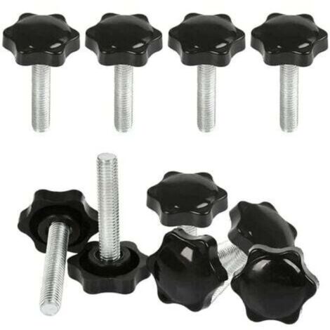 10 Pcs M8x40mm Boutons Serrage Vis Tte Molete,Bouton Main Filet Ecrou en Etoile Boulon de Serrage Filetage Boutons de Serrage Filetage avec Poigne Serrage de Poigne Visser en Plastique (1/5)