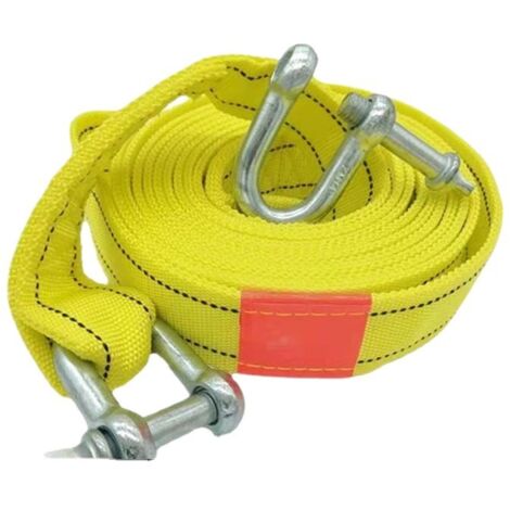 Sangle de remorquage haute résistance avec deux crochets de sécurité en D pour treuil, capacité de 5 tonnes et longueur de 5 m