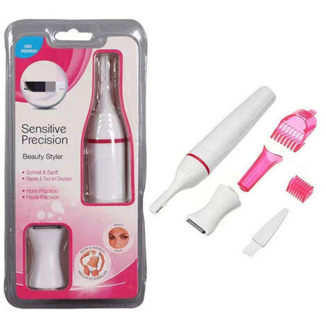Fei Yu – Tondeuse cheveux électrique 4 en 1 – Utilisation humide et sèche – 4 têtes détachables pour sourcils, nez et bikini – Léger et compact