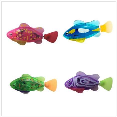 4 PCS Interactive Robot Natation Poissons Jouets pour Chat, Meilleur Jouet De Chat D'eau pour Chats D'intérieur, Meilleure Aire De Jeu Kitty, Jouer À La Pêche, Pêcher En Mouvement, Boire Plus D'eau, L