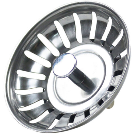 Bouchon Evier Cuisine Inox- Filtre Evier Cuisine Universel (Dia: 80MM), Bonde Evier avec 18 Fentes, Grille Evier Cuisine Antiblocage, Panier pour Evier Inox Vidange Rapide, (1/5)