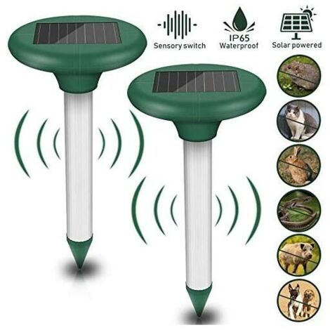 Répulsif solaire pour taupes, répulsif ultrasonique pour taupes, répulsif pour campagnols, répulsif pour taupes, contrle des nuisibles avec IP56 pour le jardin, 2 pièces., Ensoleillé (1/5)