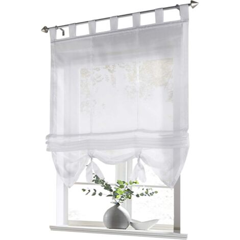 Fei Yu – Store bateau transparent 100% polyester – Dimensions LxH 60 x 155 cm – Suspension à boucles – Pour circulation d'air agréable