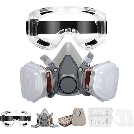 Union – Masque de protection demi-masque avec filtre à charbon actif 40 mm – Filtre 6001CN – Protection contre agents chimiques et nucléaires