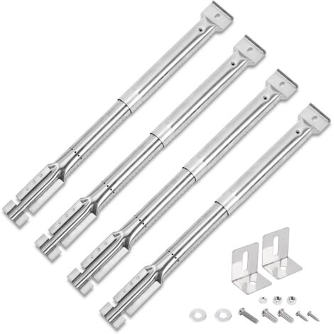 Brûleur réglable 31-42 cm pour Char-Broil, Tepro, Enders, Landmann 12739, Barbecook Vanilla, Proficook, Blooma, accessoires universels pour barbecue à gaz, lot de 4