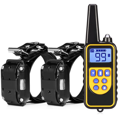 Union – Collier de dressage anti-aboiements étanche – Télécommande 800m – 7 modes rechargeables – Adapté à toutes les races de chiens – Lot de 2 colliers (1/5)
