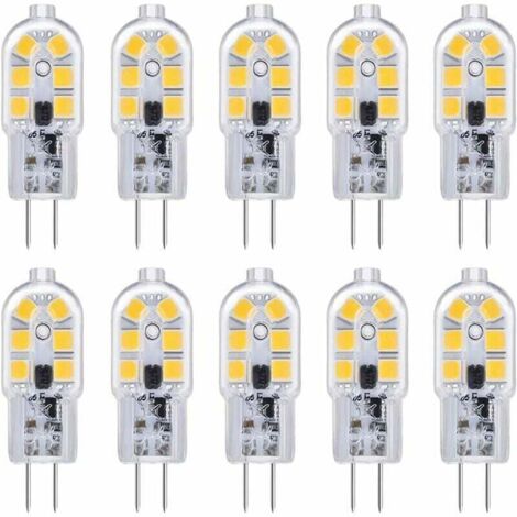 - Ampoule LED G4 Ampoule G4 LED 12V 2W Blanc Froid 6000K, 200LM, Équivalent Halogène G4 Bi-pin 10W 20W, LED Lampe G4 12V AC/DC pour Camping Car/Hotte Cuisine, non-dimmable, lot de 10 Guazhuni