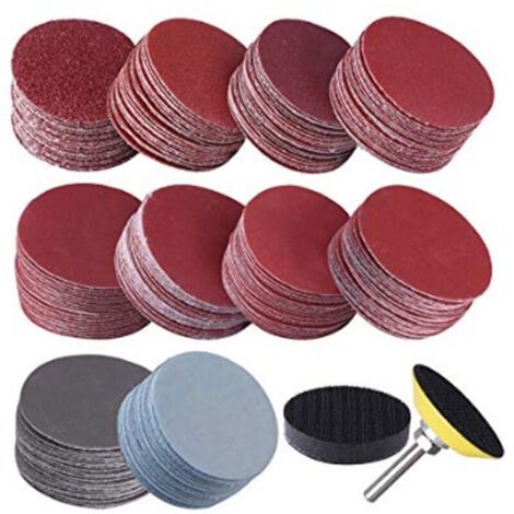300 Pièces Disque Abrasif 50mm Disques de Ponçage Grain 80 100180 240 600 800 1000 1200 2000 3000 pour Dremel Meulage,-Versailles, Ensoleillé