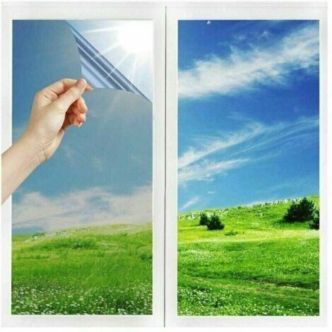 Fei Yu – Film de protection solaire auto-adhésif 40x200 cm – Isolation thermique 99% – Anti-UV opaque – Film de confidentialité argent - Argent-40x200cm-F (1/5)