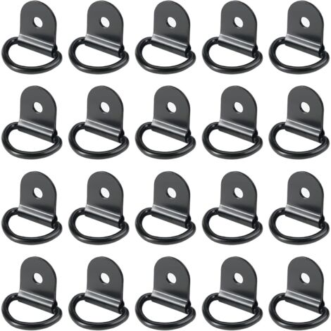 Choyclit – Lot de 20 anneaux d'arrimage en inox 36mm – Capacité de charge 100kg – Montage facile sur surfaces bois et métal – Pour camions et kayaks