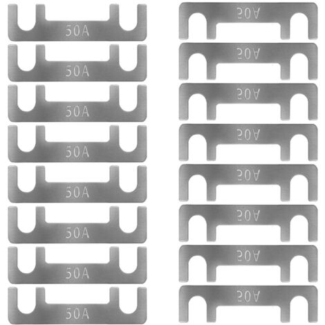 Bande de Fusible Plat Fusible de Voiture Fusibles Plats pour Auto 16pcs Lame de Fusibles pour Auto/Truck/RV/Camion/Moto (50A) (1/5)