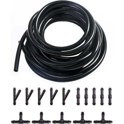 10FT Lave-Glace de Voiture Tuyau Flexible,Durite Lave Glace,Kit de Tuyau Essuie Glace,Avec Raccord de Tuyau 15 PCS,Peut être Utilisé dans le Système de Lave-glace de la Plupart des Véhicules (1/5)