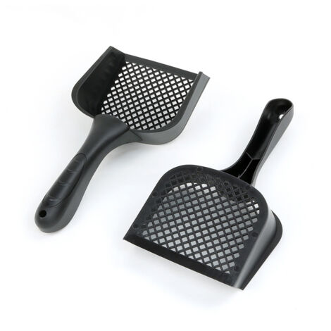 Lot de 2 pelles à litière pour chat, pelle pour animal de compagnie, pelle pour reptile, terrarium, litière, pelle de nettoyage pour chat, tortue, serpent, trou : 2,5 mm (1/4)