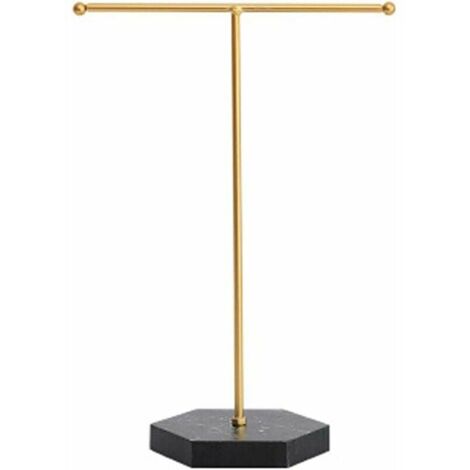 Support de boucles d'oreilles en forme de T en métal - Présentoir à bijoux - Accessoires de photographie - Organiseur de bureau (noir) (1/5)
