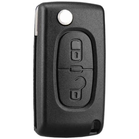 (2 Boutons, CE0536) 2 Boutons Coque Clé Compatible CE0536 clé à Rabat Pliable pour Peugeot 207 307 308 407 408 3008 5008 Citroen C2 C3 C4 C5 C6 C8 (1/4)
