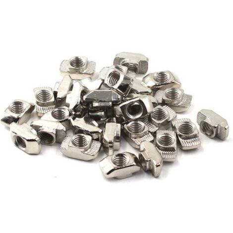 Écrou à tête marteau à rainure en T, fixation en acier au carbone nickelé pour profilé en aluminium (EU30 M415,58) (1/3)