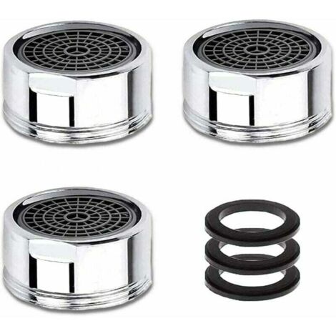 Ulisem – Mousseur et brise-jet pour robinet – Lot de 3 – Acier inoxydable – Économiseur d'eau jusqu'à 30 % – Filetage mâle 20 mm