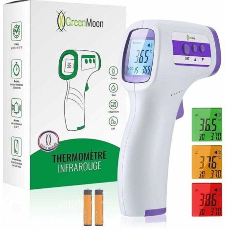 Thermomètre frontal infrarouge pour adultes, thermomètre sans contact, écran LCD, fonction mémoire, thermomètre infrarouge pour enfants, adultes et objets