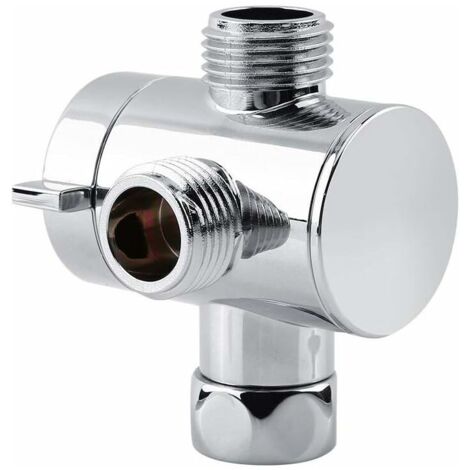 Ulisem Inverseur Robinet Douche De Pommeau De Douche Multifonctionnel À 3 Voies, Adaptateur De Pommeau De Douche pour Bras De Douche Monté, G1 / 2"pièces De Rechange De Robinet en T pour Lavabo De Cui (1/5)