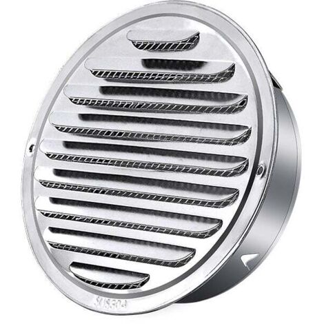 UlisemAcier Inoxydable Rond Grille de Ventilation de Tuyau D'échappement 120mm, Capot de Sortie D'air, Grille D'évacuation D'air Ronde, Hotte de Désenfumage Avec Moustiquaire
