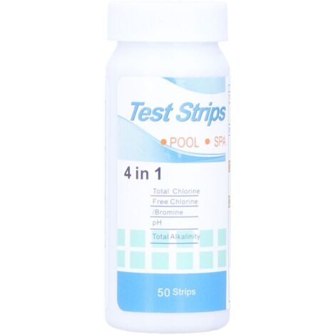 Ulisem 4 En 1 Testeur Pour Eau De Piscine Et Spa, 50 Bandelettes Test Piscine, Bandelette Piscine, Test Piscine Chlore (1/4)