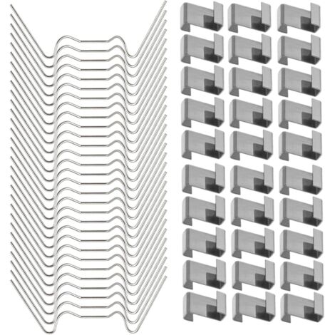 Lot de 100 clips de serre pour vitres, en acier inoxydable (50 clips de vitrage en fil métallique et 50 clips de vitrage en Z) (1/5)