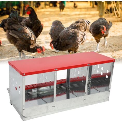 Ulisem Nid de poule à 3 cages, poulailler, poulailler, boîte de placement en métal pour poules, 3 compartiments (1/4)