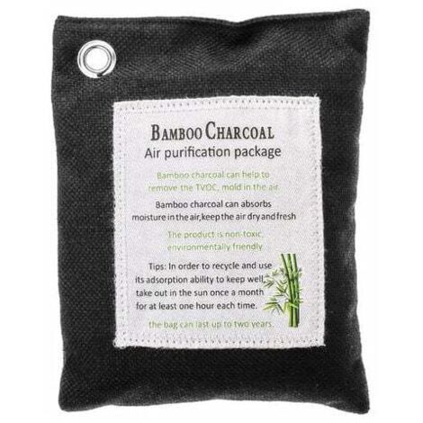 Ulisem – Sac de charbon de bois de bambou 200g – Absorption d'odeurs et humidité – Non toxique – Pour maison, voiture, armoires