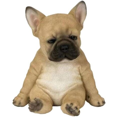 UlisemStatue de décoration, Ornement de pelouse de Chiot, Ornement de résine de Figurine de Chien de Statue de Bouledogue français pour Le décor extérieur ou d'intérieur, 12x11x5cm (1/4)