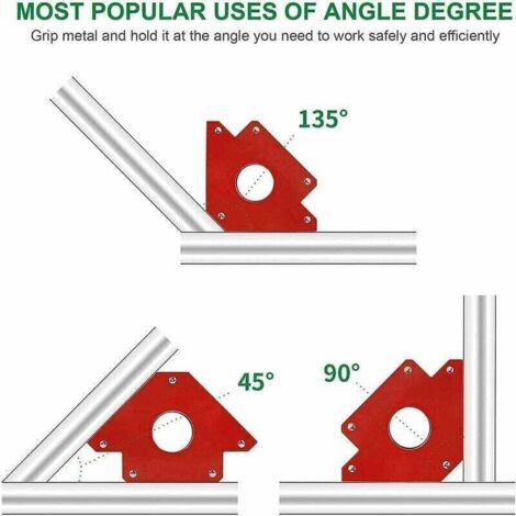 Aimants de soudage - Angle de soudage magnétique - Équerre de montage pour soudures à 45°, 90° et 135° - Support magnétique - Aide à la soudure et au marquage. RTGPT (4 pièces) (1/4)