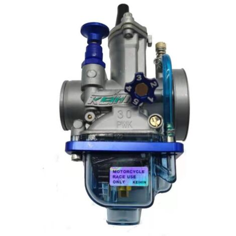 S-giant Carburateur pour moto compatible avec carburateur PWK modifié avec couvercle en nylon bleu transparent - 28 - 34mm (1/5)