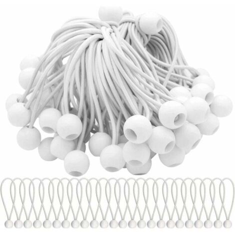 Lot de40 Tendeur Elastique Cordons Élastiques avec Boules Sandow Elastique Boules Elastiques pour chapiteaux, tentes, bannières et bâches (1/5)