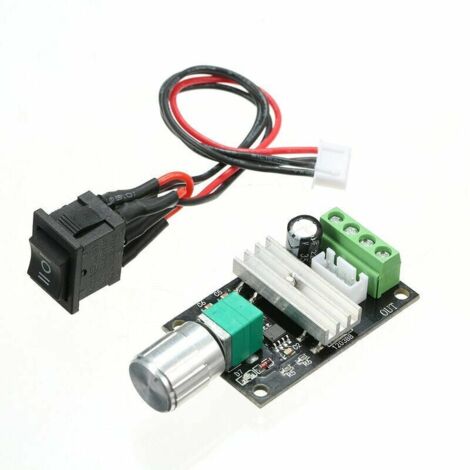Lot de 2 contrôleurs de vitesse de moteur DC 6V 12V 24V 3A Contrôleur de vitesse PWM avec interrupteur réversible (1/5)