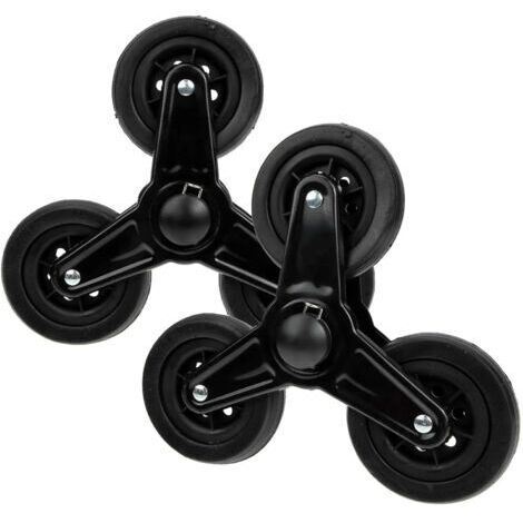 Sollbry – Roues de chariot de courses pliables 2X – Roues antidérapantes en caoutchouc pour escaliers – Capacité portante élevée – Installation facile (1/5)